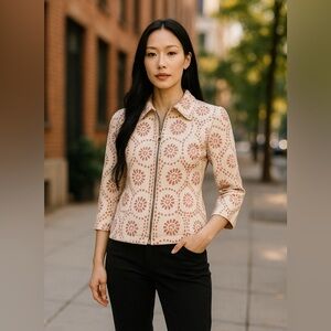 Bob Mackie floral cut out wearable art blazer. EUC.